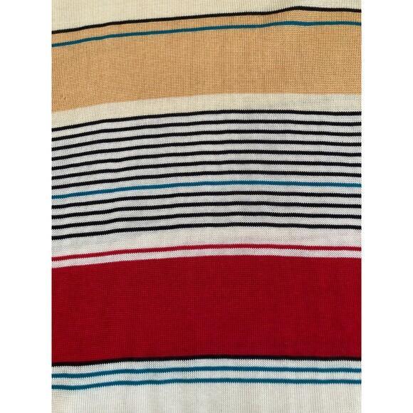 Vintage 90s Silk Blouse Size XL 1990s Evan Picone Knit Stripes Classic Retro - Picture 3 of 7
